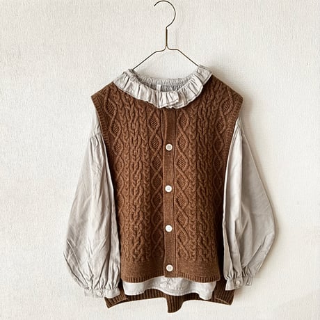 NATURAL LAUNDRY　2/16 メリノケーブル ベスト