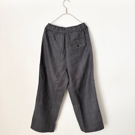Hands of creation 40/-Linen 綾織り黒染めオーバーダイ ワークパンツ