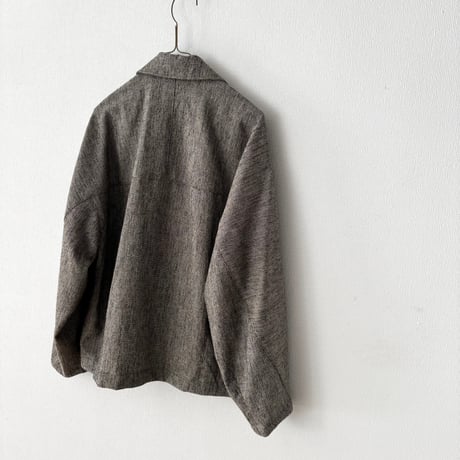 yuni コットンアクリルウール tailored short cocoon jacket