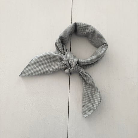 オールドマンズテーラー SILK COTTON BLOCK&GINGHAM SCARF・Blue