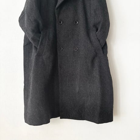UNIVERSAL TISSU オリジナルウールヘリンボン オーバー ピーコート