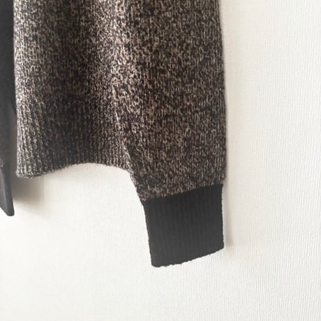 qiri　wool cashmere mix color turtleneck knit・dark mix