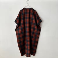 homspun  　ウールタータンワンピース　Mサイズ(着丈115cm)  ・レンガ×グリーン