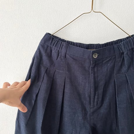 UNIVERSAL TISSU  コットンネル サイドタックパンツ