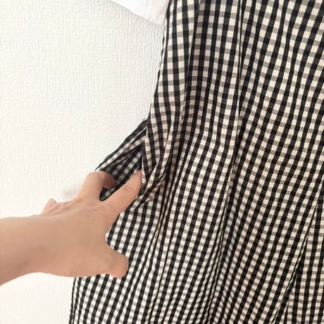 yuni コットンキュプラギンガム サロペット