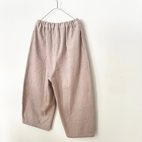 qiri   sashiko  jacquard  pants  ・dusty pink