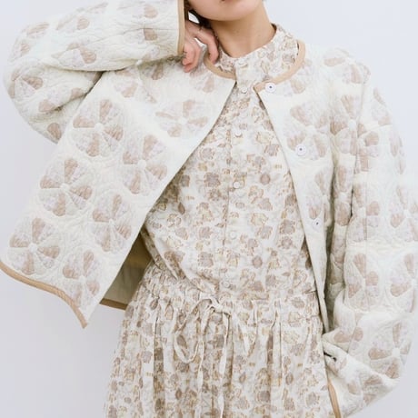 qiri  patchwork quilt jacquard  jacket・ecru