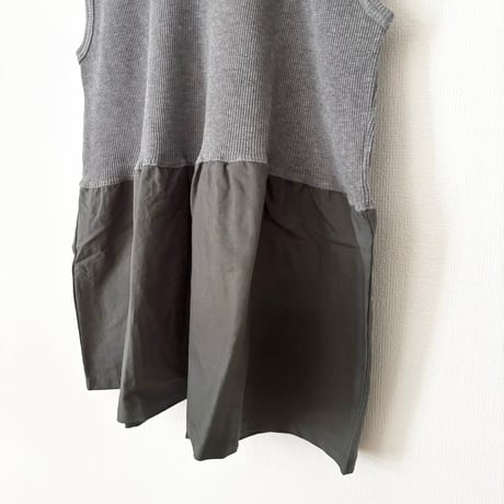 homspun ワッフルノースリーブプルオーバー