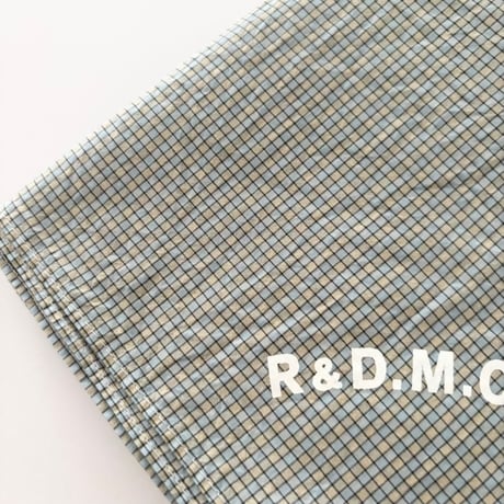 オールドマンズテーラー SILK COTTON BLOCK&GINGHAM SCARF・Blue