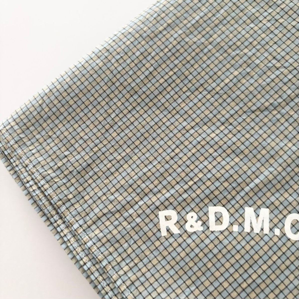 オールドマンズテーラー SILK COTTON BLOCK&GINGHAM SCARF・Blu