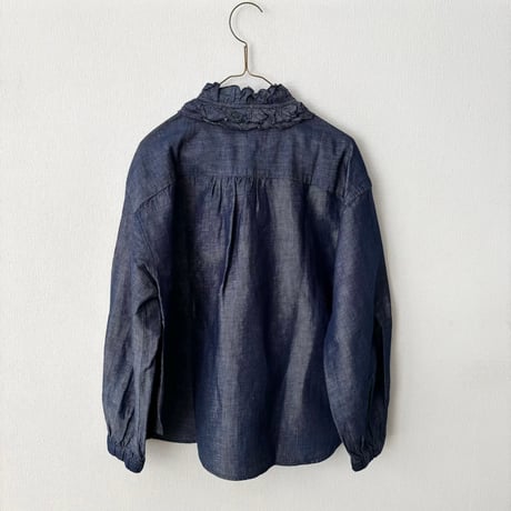 Hands of creation　コットンリネンTwill フリル パフスリーブブラウス