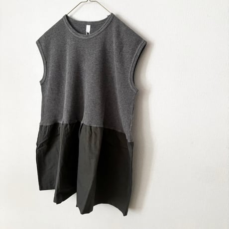 homspun ワッフルノースリーブプルオーバー