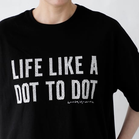 dot to dot クロスステッチ ロゴTシャツ・BLACK