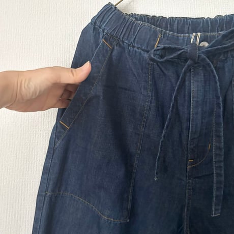 buoybuoy　8オンスDENIM  HEM FRILL PANTS・INDIGO