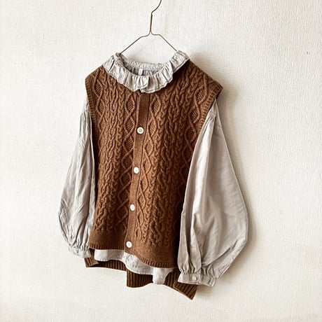 NATURAL LAUNDRY　2/16 メリノケーブル ベスト