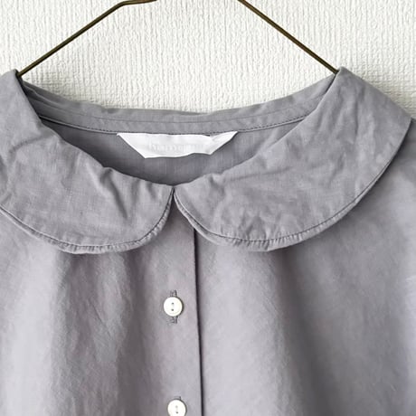 homspun バルキーシーチング フラットカラーブラウス