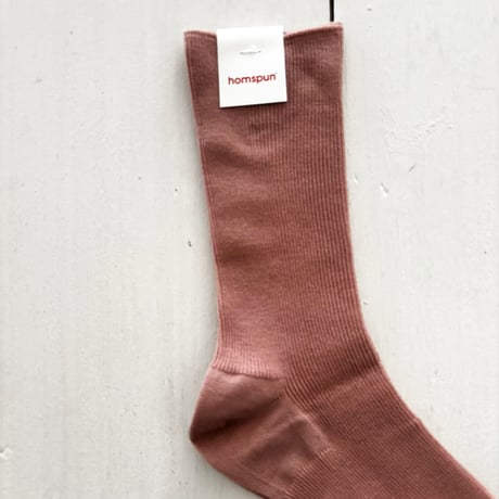 homspun 防縮ウール リブソックス