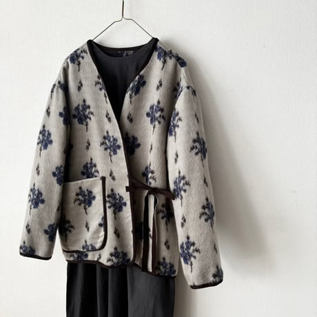 qiri　sarasa raised jacquard cardigan