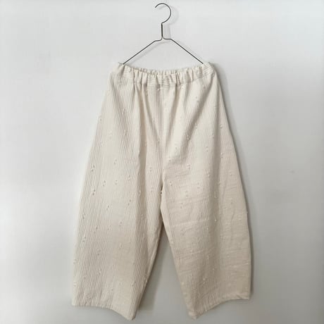 qiri   sashiko  jacquard  pants  ・ecru