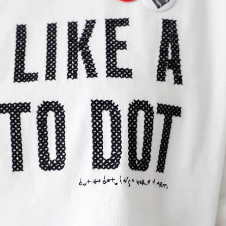 dot to dot クロスステッチ ロゴTシャツ・WHITE