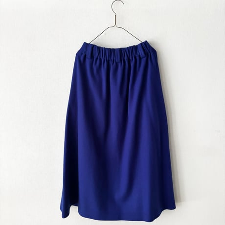 atelier naruse ウールポンチョ ギャザースカート　blue