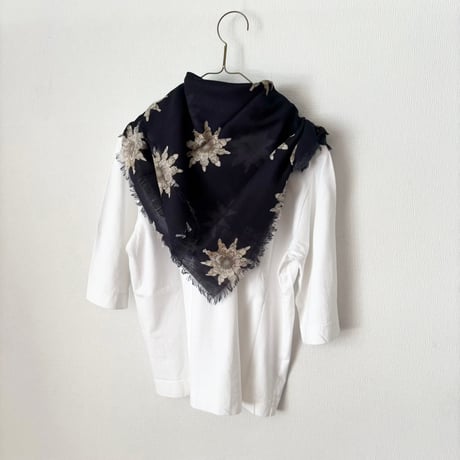 オールドマンズテーラー  BISCUIT GAUZE SHAWL・Navy