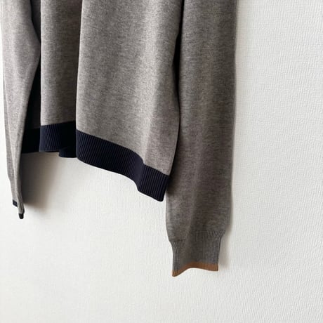 atelier naruse  cotton wool V neck cardigan・gray(multi color)