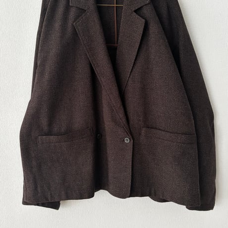 yuni コットンアクリルウール tailored short cocoon jacket