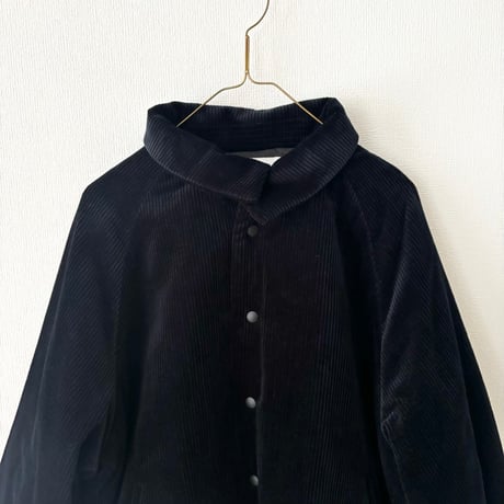 atelier naruse corduroy padded balmacaan jacket・dark navy