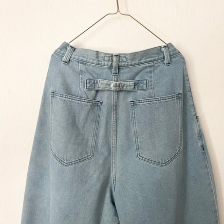 atelier naruse   cotton denim tuck pants・vintage wash