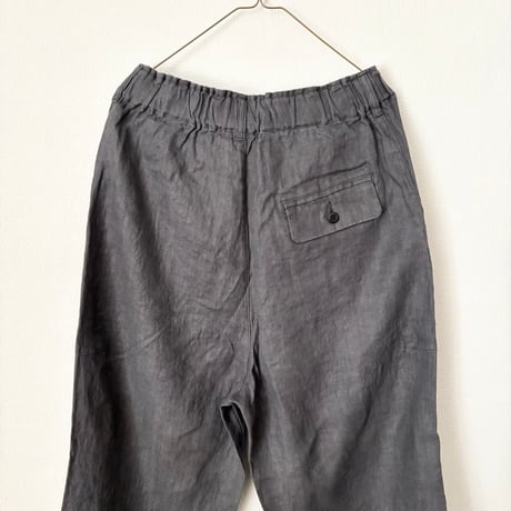 Hands of creation 40/-Linen 綾織り黒染めオーバーダイ ワークパンツ