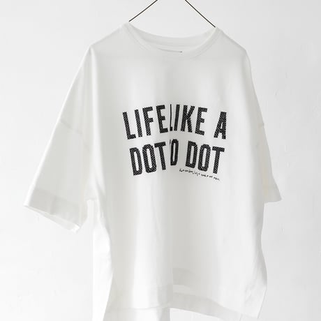 dot to dot クロスステッチ ロゴTシャツ・WHITE