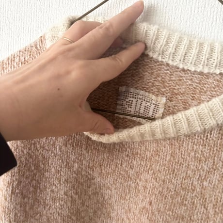 qiri　wool cashmere mix color crewneck knit・light mix