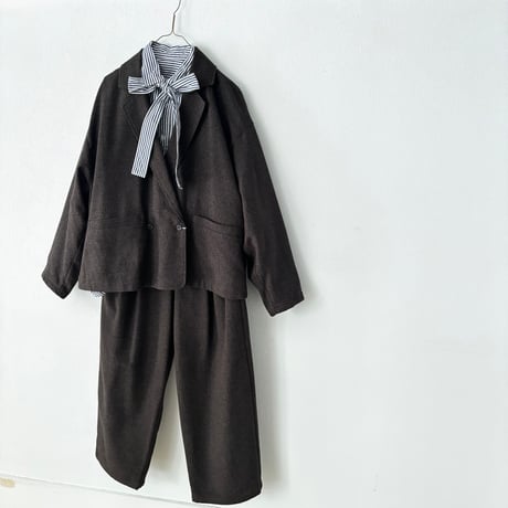 yuni コットンアクリルウール tailored short cocoon jacket