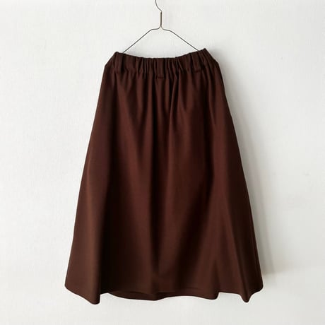 atelier naruse ウールポンチョ ギャザースカート　brown
