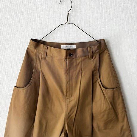 atelier naruse   vintage chino wide tuck pants・beige