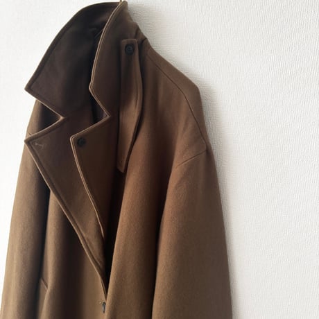 yuni super100/wool semi double cocoon coat