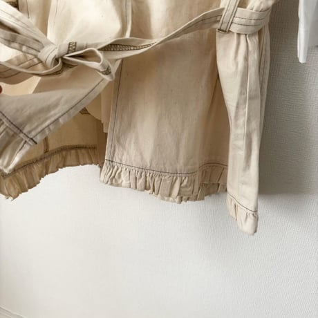buoy buoy  8オンスDENIM HEM FRILL VEST・KINARI