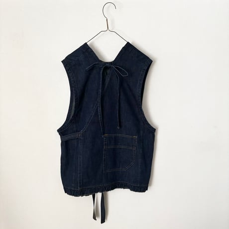 buoy buoy  8オンスDENIM HEM FRILL VEST・INDIGO