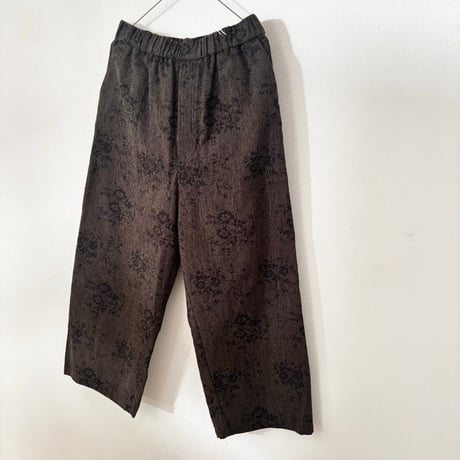 qiri  antique mall yarn  jacquard painter pants・dark brown