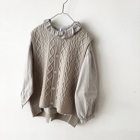 NATURAL LAUNDRY　2/16 メリノケーブル ベスト