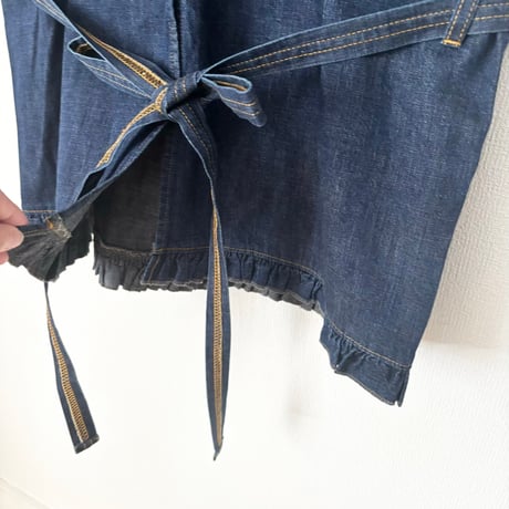 buoy buoy  8オンスDENIM HEM FRILL VEST・INDIGO