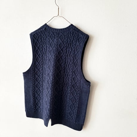 NATURAL LAUNDRY　2/16 メリノケーブル ベスト