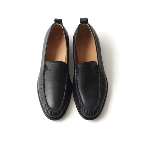OLD JOE(オールドジョー) - “The Harrow” ARTISAN LEATHER FLAT SADDLE LOAFER(BLACK)
