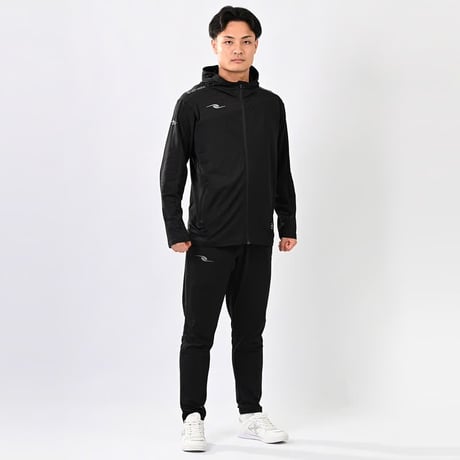 DALPONTE 裏起毛ウォームジップフーディ+ウォームパンツ上下セットBLACK+BLACK