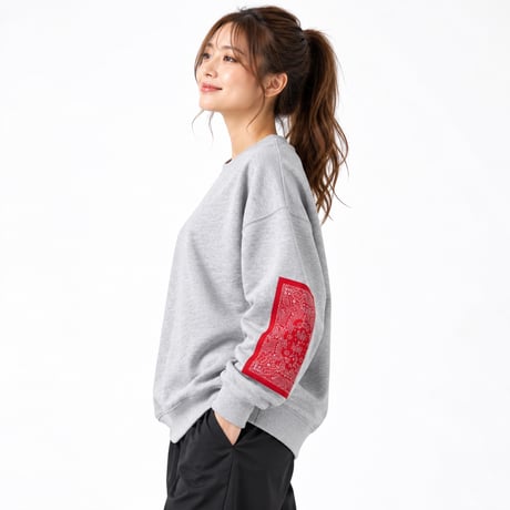 SULLO BANDANA PRINT LS CREW