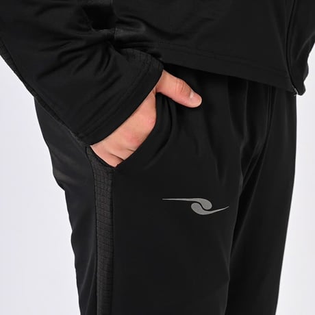 DALPONTE 裏起毛ウォームジップフーディ+ウォームパンツ上下セットBLACK+BLACK