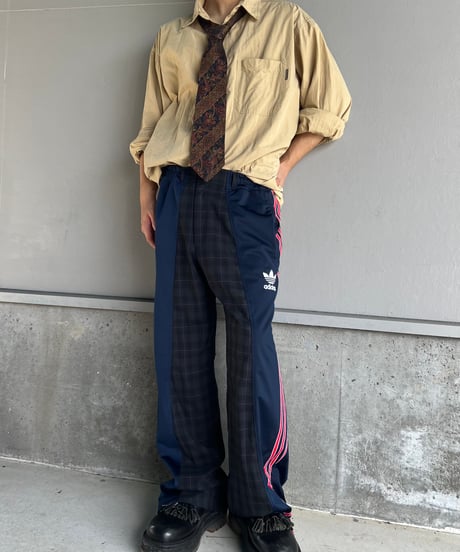 remake adidas plaid mix pants
