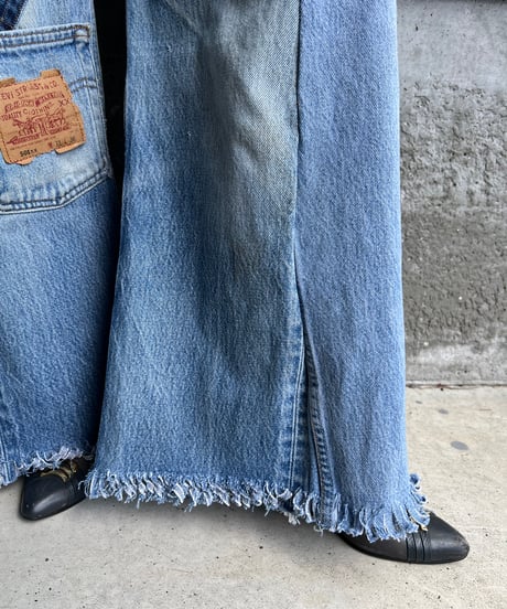 remake wide volume denim pants A