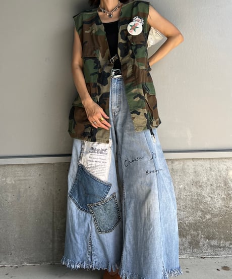 remake military frill vest